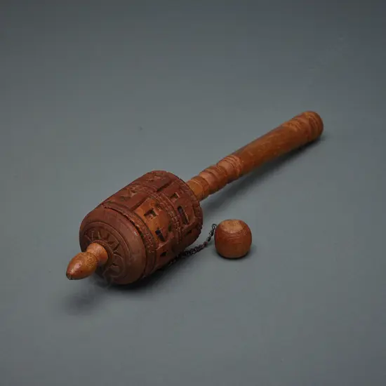 wooden hand prayer reel - Tibet/Nepal?,